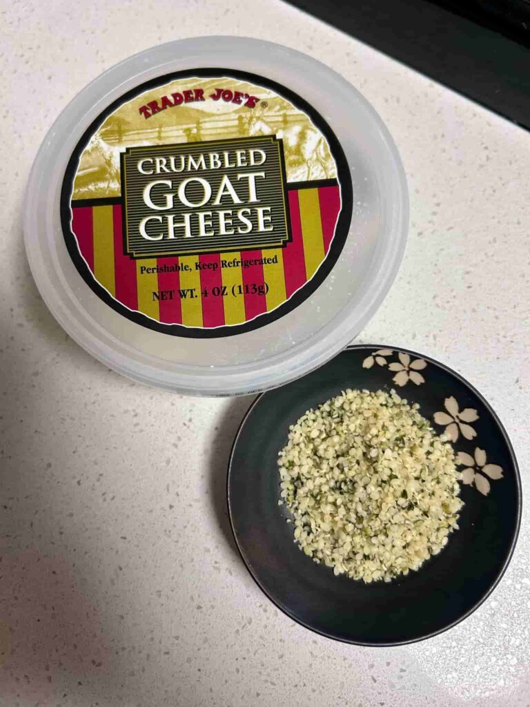 Goat cheese and hemp hearts