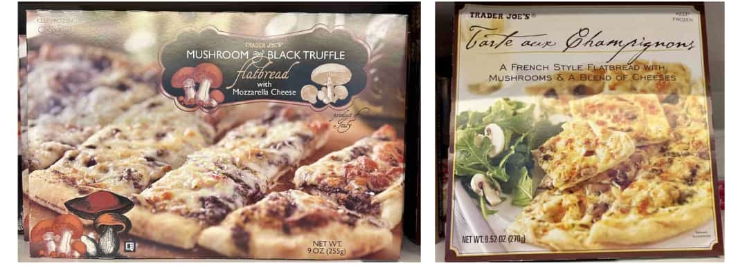 Mushroom black truffle flatbread with mozzerella cheese. Tarte aux Champignons- a French style flatbread with mushrooms and blend of cheeses.